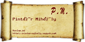 Pintér Mihály névjegykártya